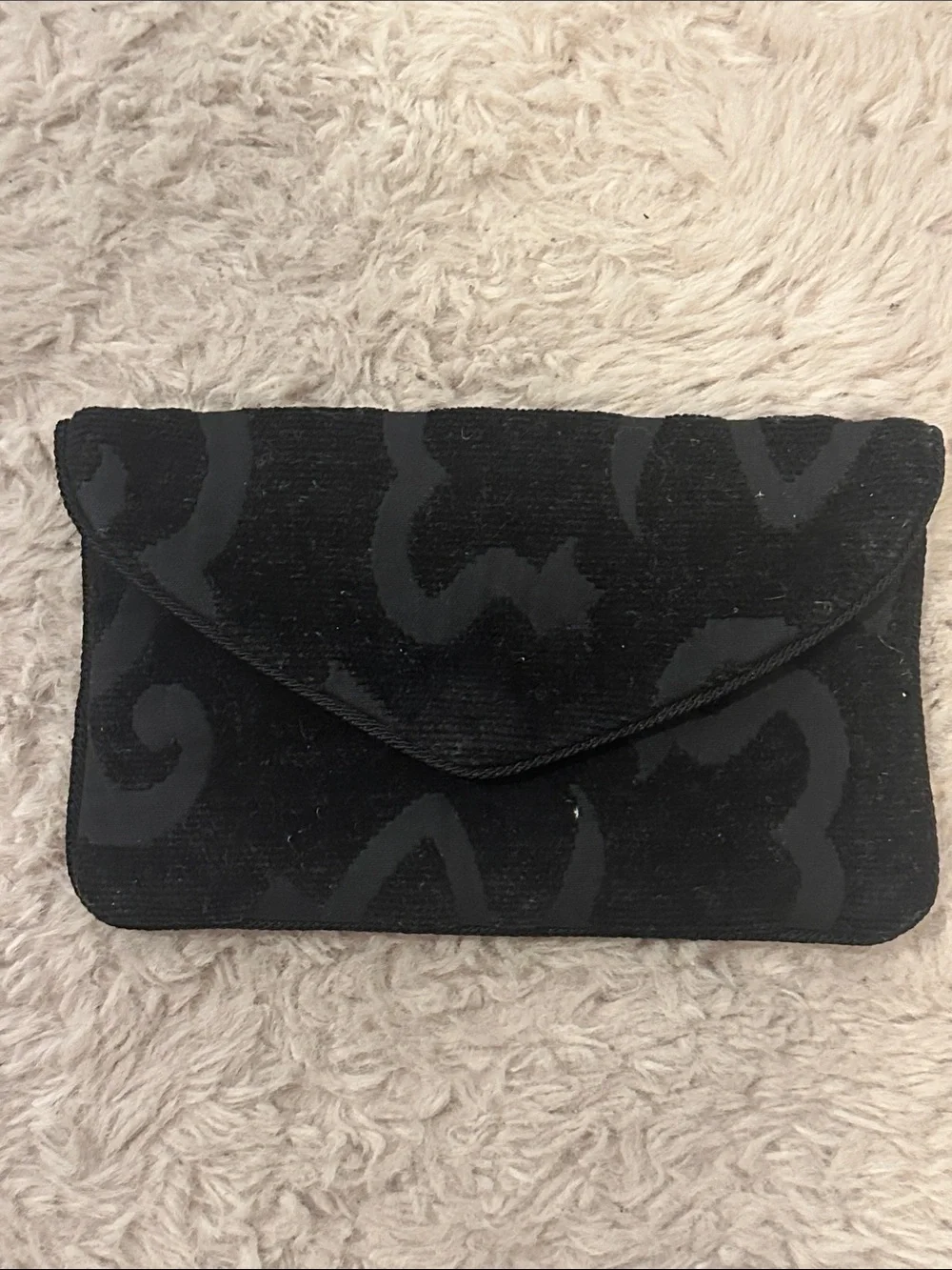 Black Velvet Envelope Clutch